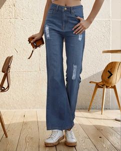 SHEIN High Rise distressed Boot Cut Jea