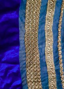 Elegant Blue &amp; Grey Anarkali Gown