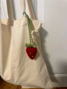Strawberry Crochet Tote Bag