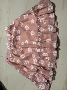 Floral Print Ruffle Mini Skirt