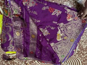 Elegant Purple Banarasi Saree