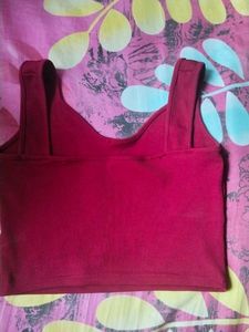Burgundy Ribbed Tank Top