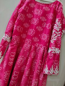 Pink Embroidered Kurta