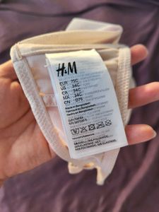 H&amp;M Balconette Mesh Bra 34 C With Satin Linin