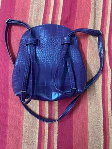 Burgi Croco Embossed Backpack
