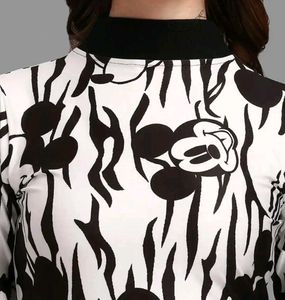 Mickey Mouse Print crop Top