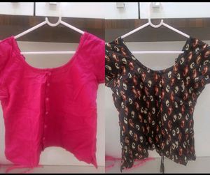 Blouses - Pink Solid & Paisley Print Set