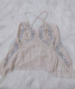 Georgette Camisole Top With Criss-cross Back