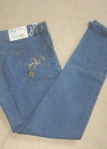 Embroidered &amp; Distressed Jeans