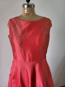 Coral Embellished Gown