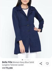 Navy Tailored Longline winter Jacket