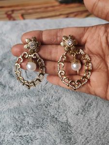 Vintage Gold &amp; Pearl Drop Earrings