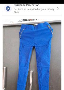 Blue Zipper Pocket Pants 20 Waist Size
