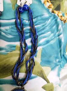 Blue Choker And Earrings Set / Necklace