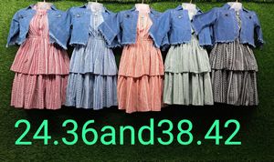 Cute Girls' Dress & Denim Jacket Set