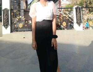 Black Skirt With A Slit