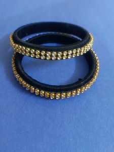 Stunning Black Silk Thread Bangles