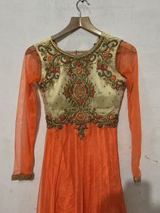 Elegant  orange Ethnic Gown