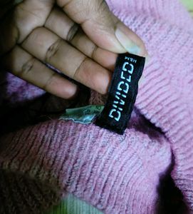 H&amp;m Pink Knit Pullover Sweater
