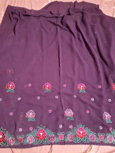 Elegant Purple Floral Saree