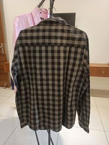 Black And Grey Check Long Sleeve Shirt