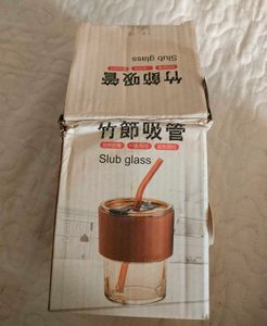 Slub Glass New With Straw