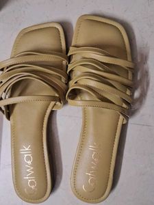 New Green Strappy Flats Catwalk