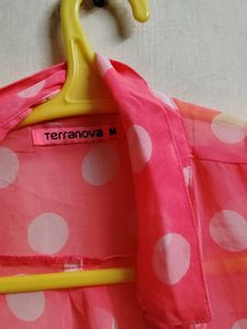 Pink Polka Dot Sleeveless Blouse