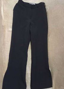 Black Flared Leg Trousers