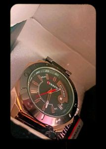 Curren Quartz Watch - Black &amp; Rose Gold