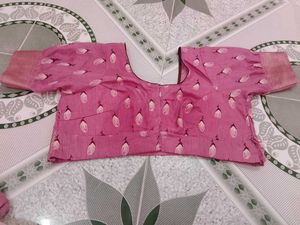 Floral Pink Saree with Awesome Blouse