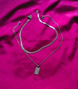 🎀Pinteresty Stackable Necklaces Combo -Silver 🩷✨