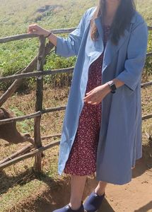 Baby Blue Long Overcoat