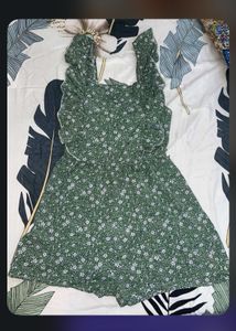 Floral Green Romper