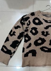 Leopard Print Knit Sweater