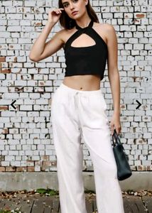 Black Halter Crop Top