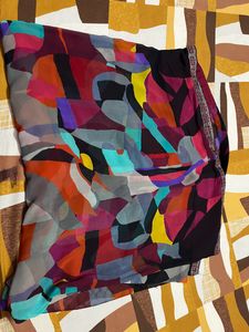Printed Colourful Synthetic Saree