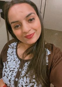 Brown Chikankari Short Kurti With White Legging
