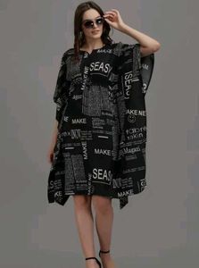 Chic Black & White Print Dress