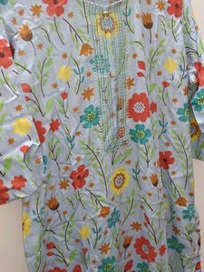 Floral Print Full Suit with Dupatta (XXL)