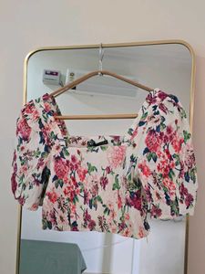 Floral Print Top - ZARA