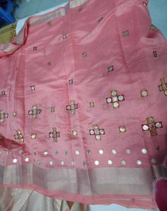 Peach Coloured Formal Saree