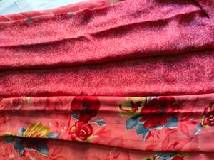 Red Floral Saree