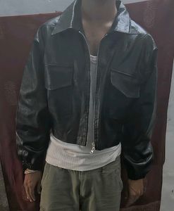 Cropped Leather Jacket For Women