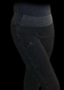 Black Gym Leggings With Grey Trim
