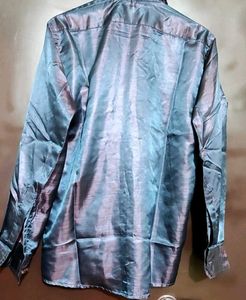 Navy Blue Shining Partywear Shirt For 40 Chest