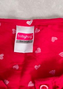 Babyhug original red colour jumpsuit 3 to 4 years