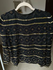 Classic WOMAN BLACK GOLD SEQUINS Jacket