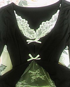 Black Cute Full Sleeve Bow Top