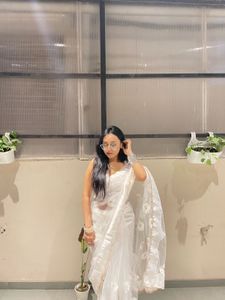 Elegant White Saree